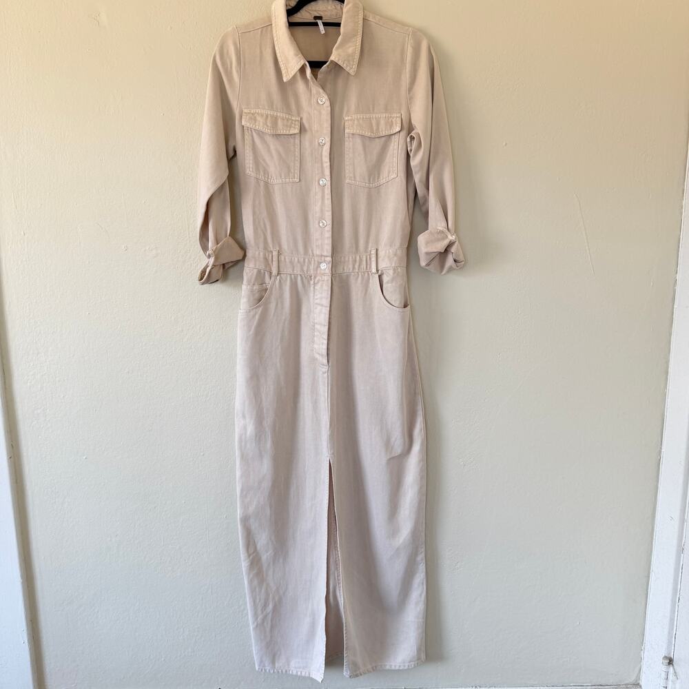 YFB Utility button front midi dress